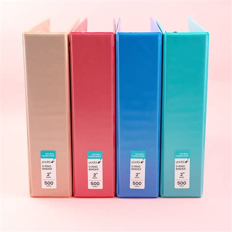 4 Pk 2 Inch Binder - Multicolor - Yoobi