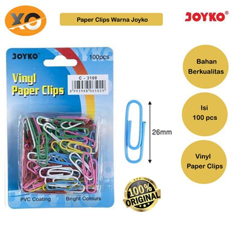 Jual Paper Clips Joyko Warna Klip Kertas Kecil Vinyl Clip Penjepit ...