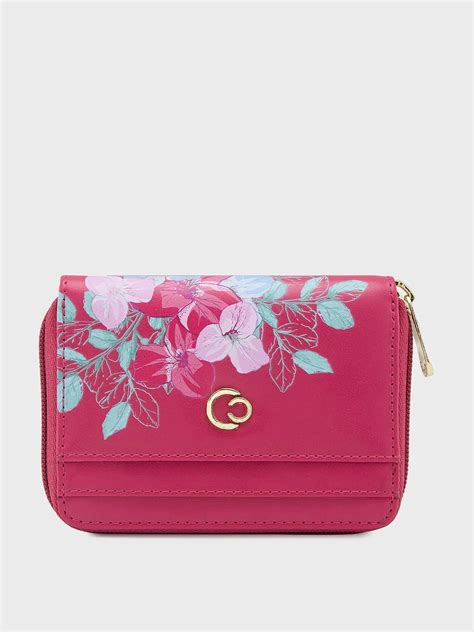 Buy Caprese Shanaya Printed Small Burgundy Zip Around Wallet @ 359 ...