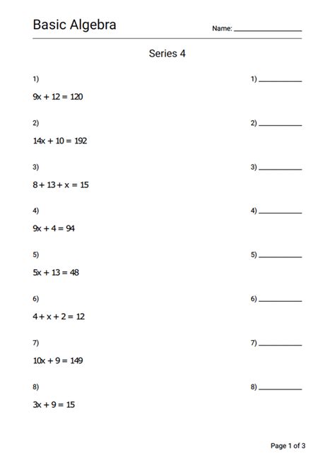 Rezultat imagine pentru Math Equations Worksheet