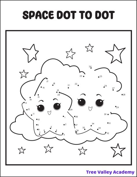 8 Space Dot to Dot Coloring Pages - Tree Valley Academy