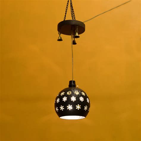 Star-1 Dome Shaped Pendant Lamp In Black – Aakriti Art Creations