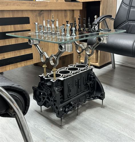 Engine Block Chess Table // Customizable Man Cave Furniture // Handmade ...