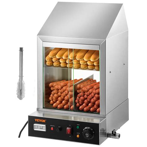 VEVOR Hot Dog Machine, 36 L, 2-Tier Hot Dog Steamer for 200 Hotdogs ...