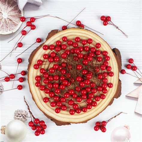 Buy TIED RIBBONS 50 Pcs Christmas Artificial Red Berries Stems ...