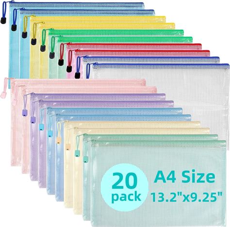 Mesh Zipper Pouch Zipper Bags 20 Pcs, 10 Colors Puzzle Bag for ...