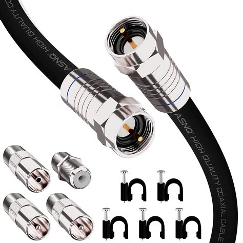 ASNQ RG6 Coaxial Cable Connectors Set 75 OHM - High-Speed Premium Coax ...