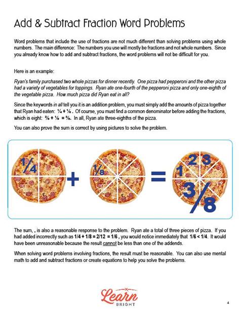 Image result for Addition Simple Word Problems On Fractions Worksheet