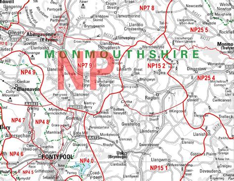 Wall Maps - South Wales (Cardiff) Postcode Wall Map - Sector Map 11