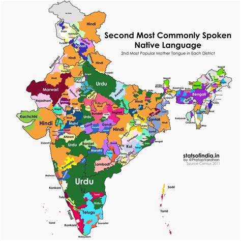 Urdu speaker maps per 2011 India census : r/LinguisticMaps