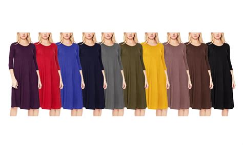 Women's Casual 3/4 Sleeve Rou... | Groupon Goods