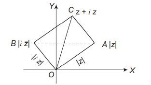 The area of the triangle on the complex plane formed by the complex ...