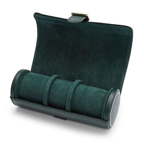 WOLF British Racing Green Triple Watch Roll 792941 | Mayors