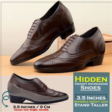 BXXY Formal Elevator Shoes for Men – Classic Brogue with 3.5" Height G ...