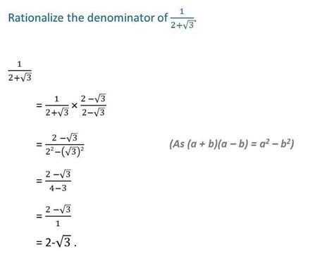 rationalize the denominator of 1/root 2+ root 3 - Brainly.in