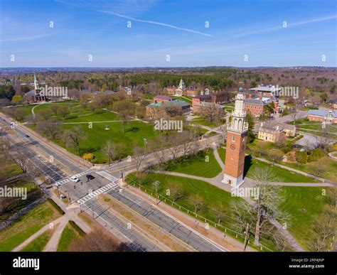 Phillips Academy aerial view in spring including Clock Tower at 180 ...