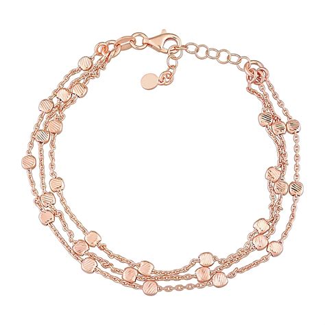 Multi-Strand Chain Bracelet in 18k Rose Gold Plated Silver | BJ's ...