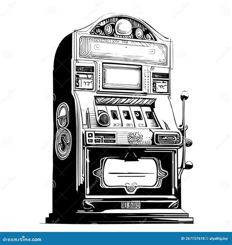Casino Slot 777 Machine Hand Drawn Engraving Sketch Stock Vector ...