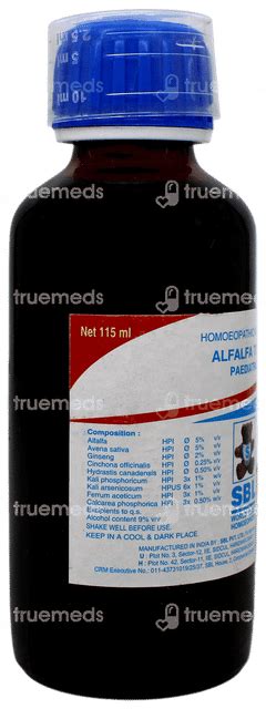Sbl Alfalfa Tonic Paedritic 115 Ml - Uses, Side Effects, Dosage, Price ...