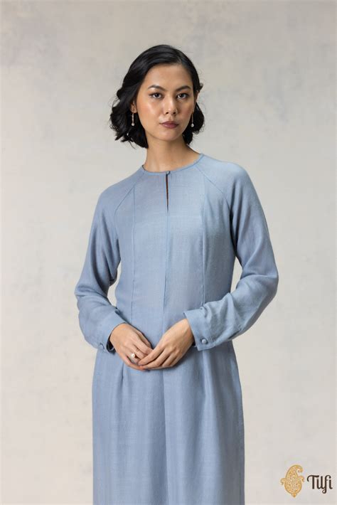 Grey Pure Wool Kurta Set - Tilfi