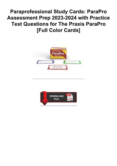 PDF/BOOK Paraprofessional Study Cards: ParaPro Assessment Prep 2023 ...