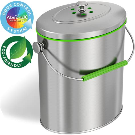 iTouchless Titanium 1.6 Gallon Oval Compost Bin with India | Ubuy