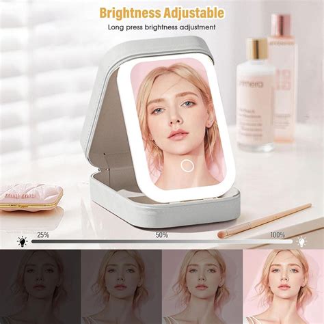 White Jewelry Box with LED Mirror – ROHIT HUB