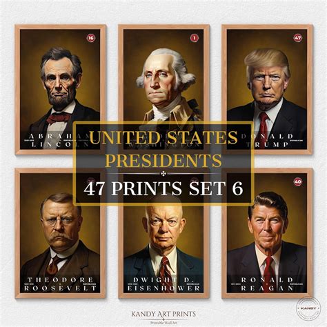 47 US Presidents Prints, US Presidents Poster, American History, Office ...