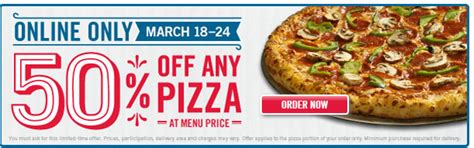 Domino's: 50% off Any Menu Price Pizza :: Southern Savers