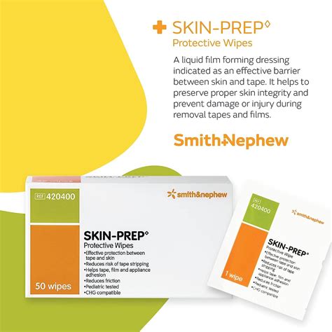 Smith+Nephew SKIN-PREP Wipes - Protective Dressing Wipes with Skin ...