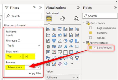 Visual Level Filter Power BI 的图像结果