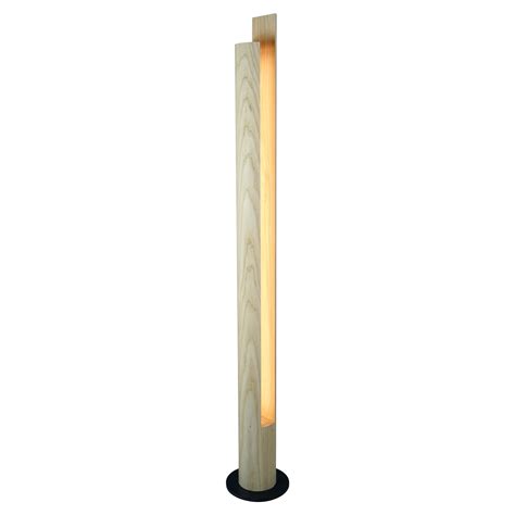 Slot Oversized Wooden Dowel Floor Lamp with Steel Base For Sale at ...