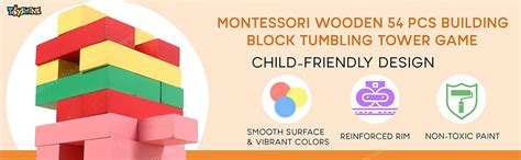 Buy Toyshine 54 Pcs Printed Educational Wooden Stacking Tumbling Tower ...