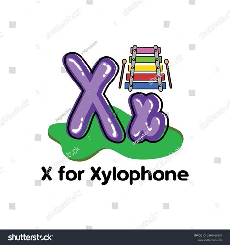 Palabra de X con clíparte xilófono: vector de stock (libre de regalías ...