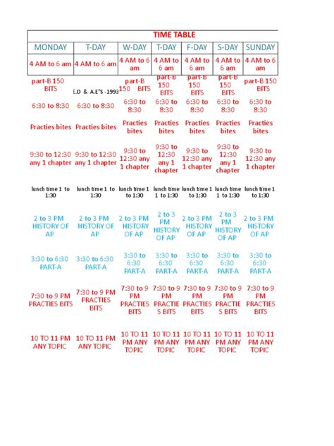 Image result for Day Time Table Chart