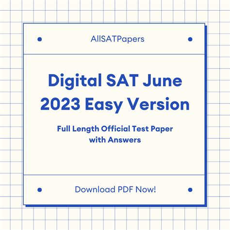 Official 2023 June (Easy) Digital SAT Test Paper | SAT QAS in PDF with ...