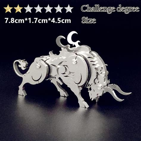 Buy Microworld 3D Metal Puzzle, Mechanical Cow Metal Model Kits, Steel ...