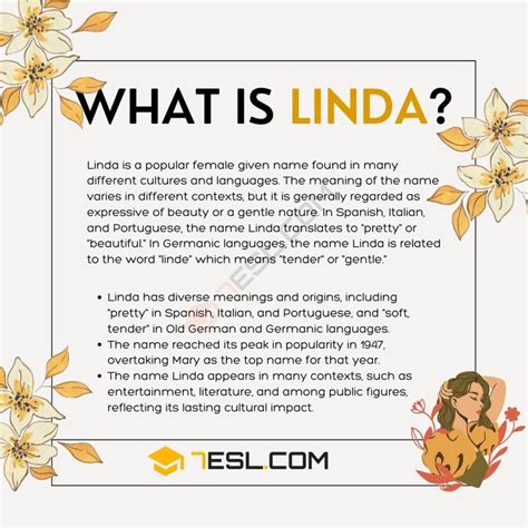 Linda Meaning, Origin and Examples • 7ESL