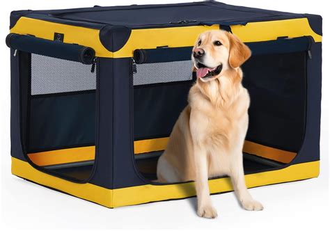 A 4 Pet Extra Large Dog Crates, Foldable Dog Travel Crate with Pocket ...