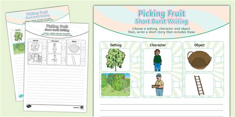 Foundation Phase - English - Worksheet: Picking Fruit Writing