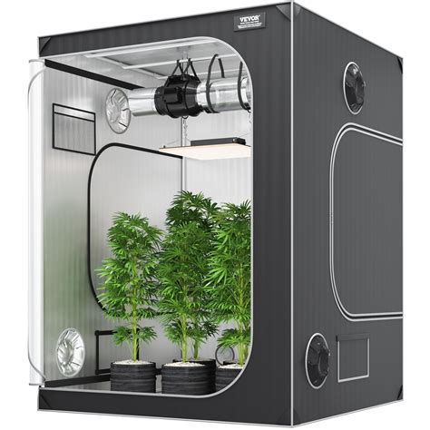 VEVOR 5x5 Grow Tent, 60'' x 60'' x 80'', High Reflective 2000D Mylar ...