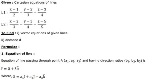 Write the vector equation of the following lines and hence find the ...