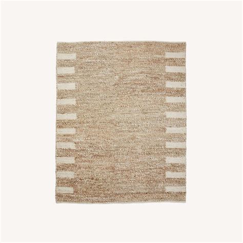West Elm 2x3 Side Stripe Jute Rug - AptDeco
