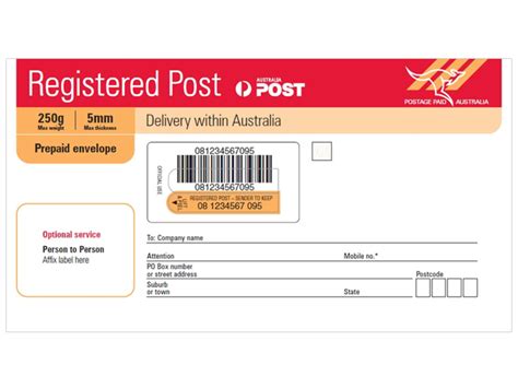 Registered Post Prepaid Envelope Small (DL) – 10 Pack - Registered Post