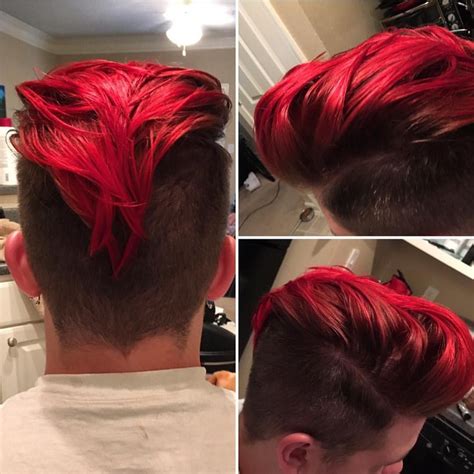 Red hair color for men | Hair color unique, Red hair men, Boys colored hair