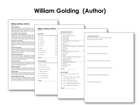 William Golding (Author) | Made By Teachers
