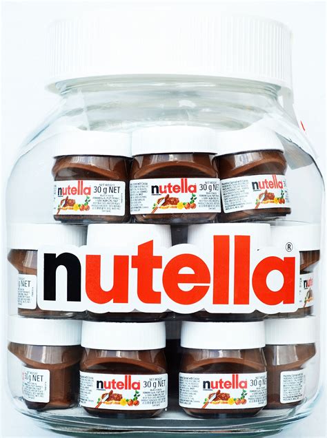 Buy Fonowt Nutella Glass JAR, 21 Mini Nutella Jars Inside with Each 30 ...