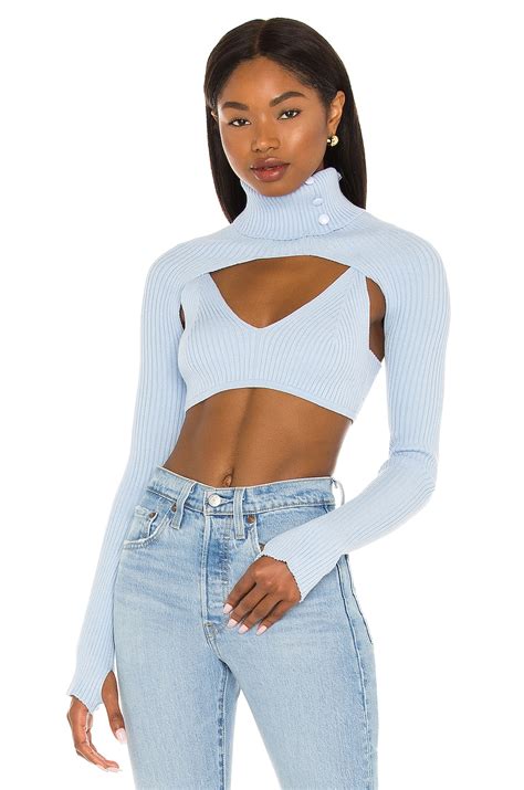 OW Collection Avery Top & Shrug Set in Blue | REVOLVE