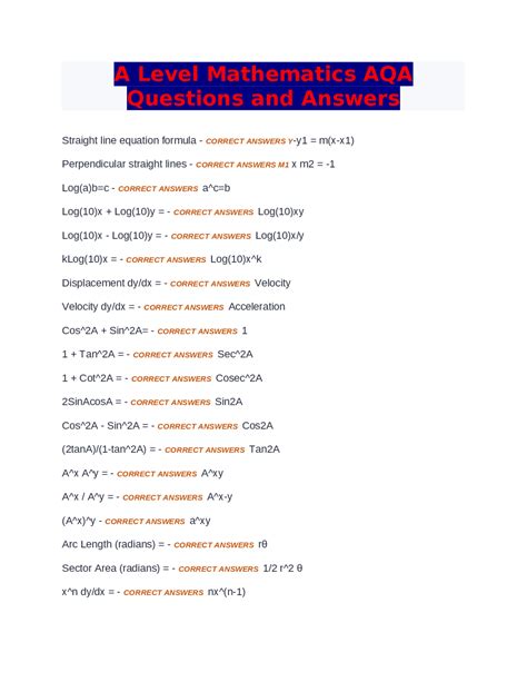 Image result for AQA a Level Maths Topic Questions