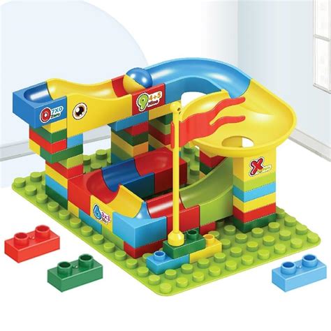 MANAKI ENTERPRISE65PCS Assembly Block Marble Run Slide Track Building ...